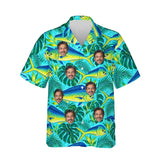 Mahi-Mahi Fishing Hawaiian Shirt personalized with printed faces, front view