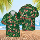 Model Railroad Train Hawaiian Shirt with custom faces, front and back