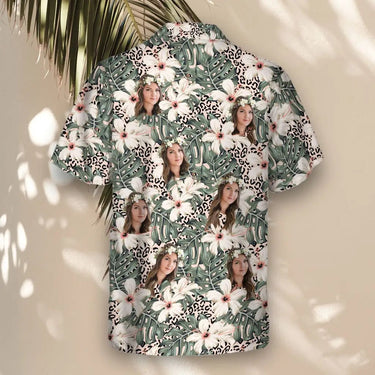 Monstera Hibiscus Dream custom Hawaiian shirt with photos, example 1
