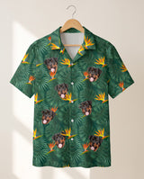 Monstera Paradise personalized Hawaiian shirt printed with customer faces