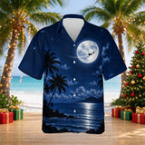 Moonlit Sleigh Christmas Hawaiian shirt print before personalizing, front view