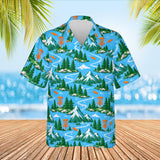 Mountain Disc Golf Hawaiian Shirt print before personalizing, front view