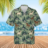 Mountain Mustang Horse Hawaiian Shirt print before personalizing, front view