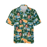 National Park Postcard Hawaiian Shirt personalized with printed faces, front view