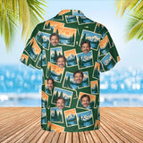 National Park Postcard Hawaiian Shirt with custom faces, back view