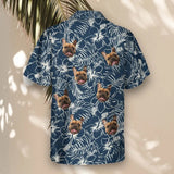 Navy Hibiscus Paradise custom Hawaiian shirt with photos, example 3