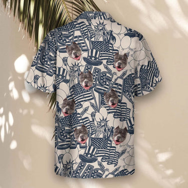 Navy Ivory Patriot custom Hawaiian shirt with photos, example 3
