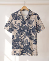 Navy Ivory Patriot Hawaiian shirt print before personalizing