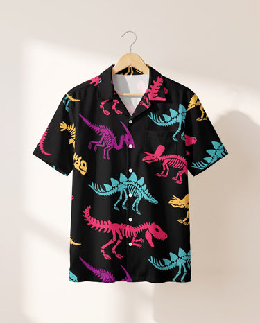 Neon T-Rex Hawaiian shirt print before personalizing