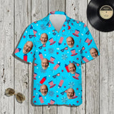 Old Glory Tropical USA custom Hawaiian shirt with photos, example 1