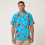 Old Glory Tropical USA custom Hawaiian shirt with photos, example 3