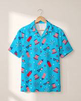 Old Glory Tropical USA Hawaiian shirt print before personalizing