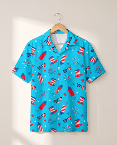 Old Glory Tropical USA Hawaiian shirt print before personalizing