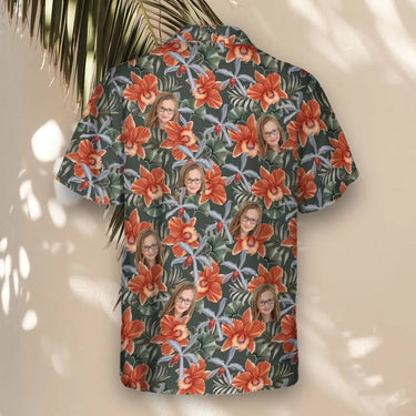 Orchid Isle custom Hawaiian shirt with photos, example 1