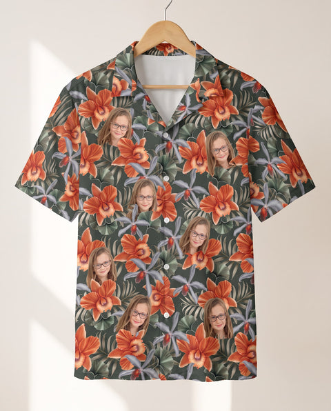 Orchid Isle personalized Hawaiian shirt printed with customer faces