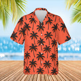Palm Silhouette Island Hawaiian Shirt print before personalizing, front view