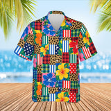 Patchwork Mess Ugly Hawaiian Shirt print before personalizing, front view