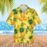 Pineapple Aloha Shirt print before personalizing, front view