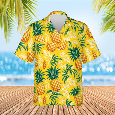 Pineapple Aloha Shirt print before personalizing, front view