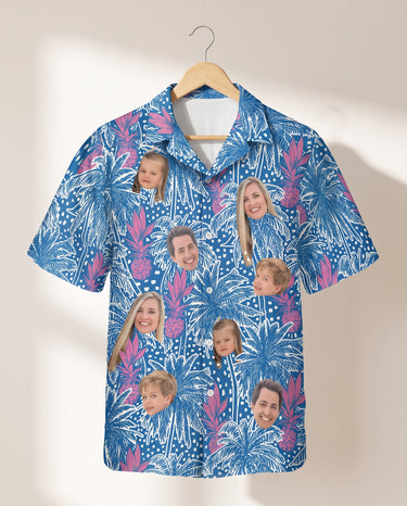 Pineapple Paradise personalized Hawaiian shirt printed with customer faces