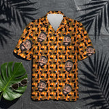 Playful Black Cat Halloween custom Hawaiian shirt with photos, example 3