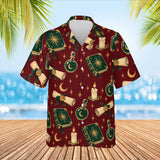 Potions & Spellbooks Fantasy RPG Hawaiian Shirt print before personalizing, front view