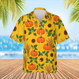 Pumpkin Patch Thanksgiving Hawaiian Shirt print before personalizing, front view