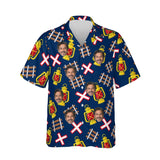 Railroad Train Hawaiian Shirt personalized with printed faces, front view