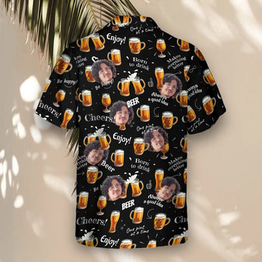 Raise a Toast custom Hawaiian shirt with photos, example 3
