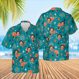 Ray Gun Atomic Sci-Fi Hawaiian Shirt with custom faces, front and back