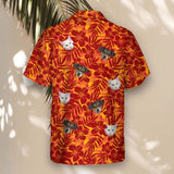Red and Orange Tropical Silhouettes custom Hawaiian shirt with photos, example 3