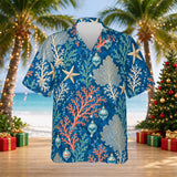 Reef Ornaments Christmas Hawaiian shirt print before personalizing, front view