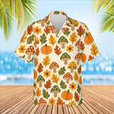 Retro 70s Harvest Thanksgiving Hawaiian Shirt print before personalizing, front view