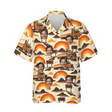 Retro 70s Trucker Hawaiian Shirt personalized with printed faces, front view