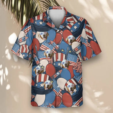 Retro American Patriotism custom Hawaiian shirt with photos, example 2