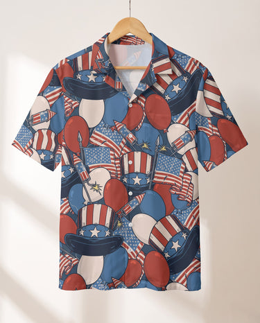 Retro American Patriotism Hawaiian shirt print before personalizing