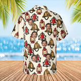 Retro Fire Station Firefighter Hawaiian Shirt with custom faces, back view
