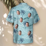Retro Ocean Wave custom Hawaiian shirt with photos, example 1