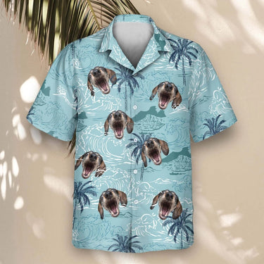 Retro Ocean Wave custom Hawaiian shirt with photos, example 2