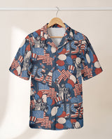 Retro USA Flag Hawaiian shirt print before personalizing
