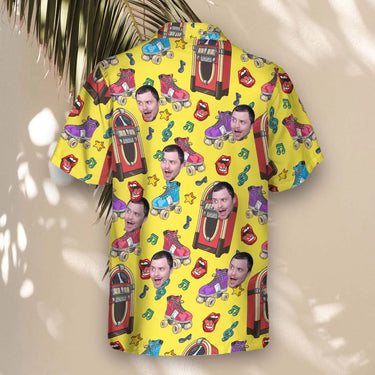 Retro Vinyl Vibes custom Hawaiian shirt with photos, example 1