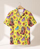 Retro Vinyl Vibes Hawaiian shirt print before personalizing