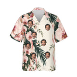 Ribbon Orchids personalized Christmas Hawaiian shirt printed with customer faces, front view
