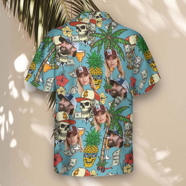 Rich Skull Paradise custom Hawaiian shirt with photos, example 1