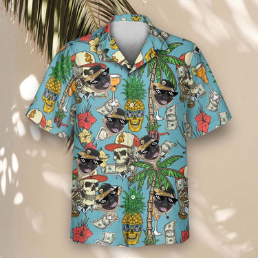 Rich Skull Paradise custom Hawaiian shirt with photos, example 2