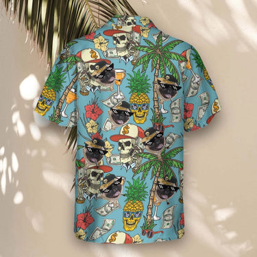 Rich Skull Paradise custom Hawaiian shirt with photos, example 3