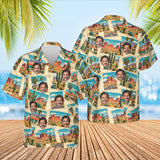Roadside America Postcard Hawaiian Shirt with custom faces, front and back