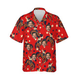 Rodeo Bronco Horse Hawaiian Shirt personalized with printed faces, front view