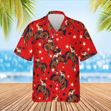 Rodeo Bronco Horse Hawaiian Shirt print before personalizing, front view