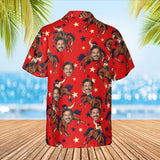 Rodeo Bronco Horse Hawaiian Shirt with custom faces, back view